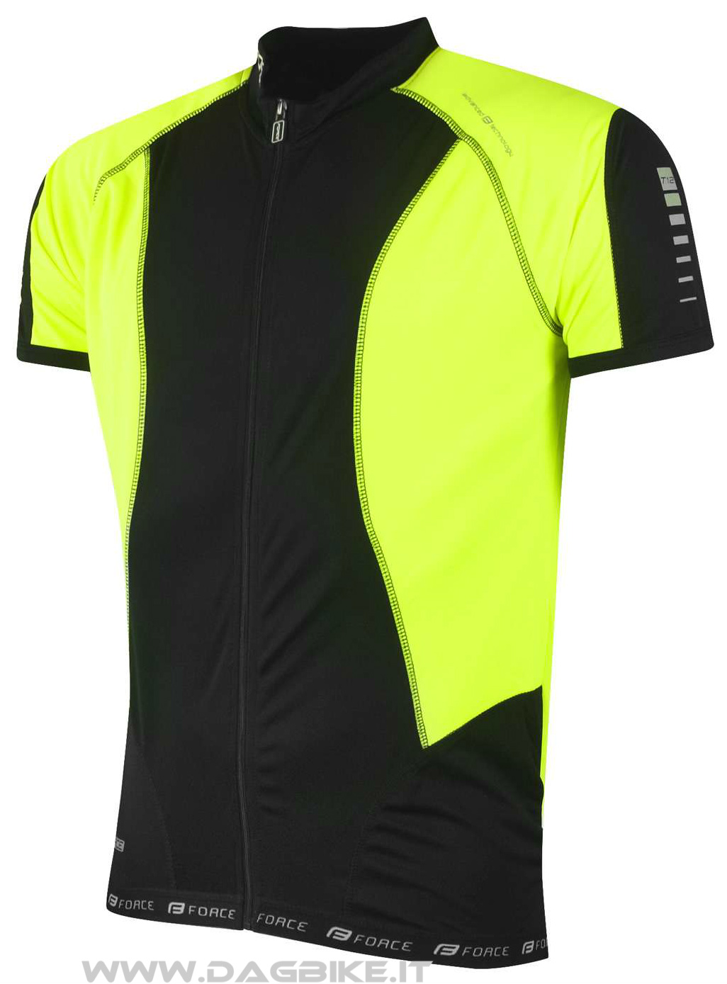 Force T10 Maglia Manica Corta Nero/Fluo